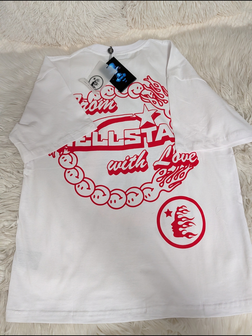 Hellstar Red Graphic Short Sleeve Tee - White